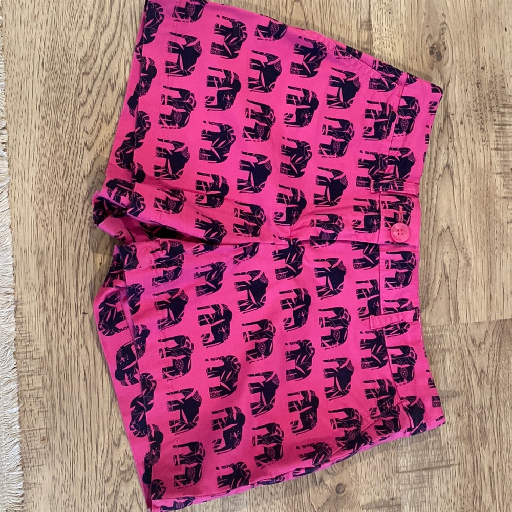 Hot Pink with Blue shorts